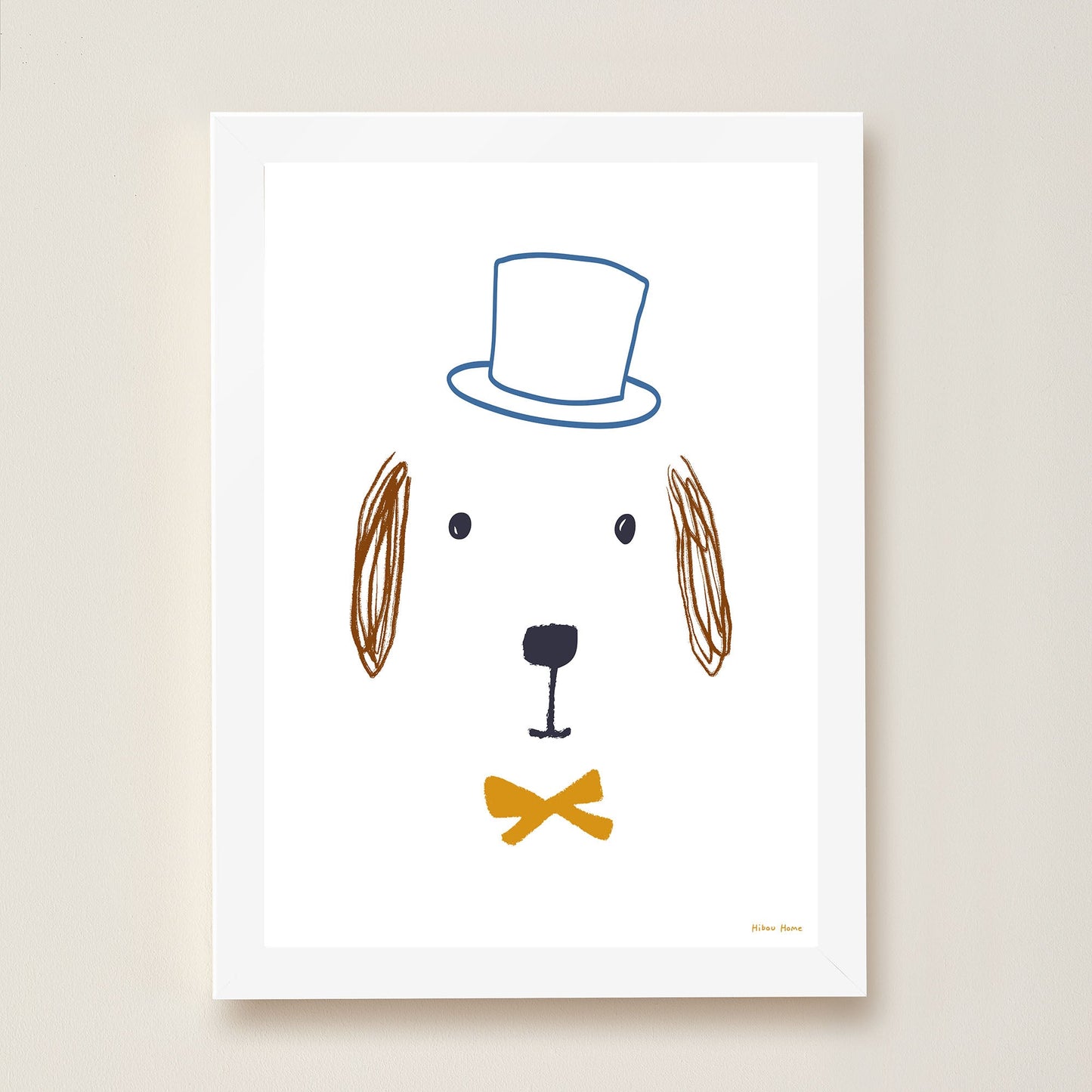 Bruno Dog Kids Art Print by Hibou Home