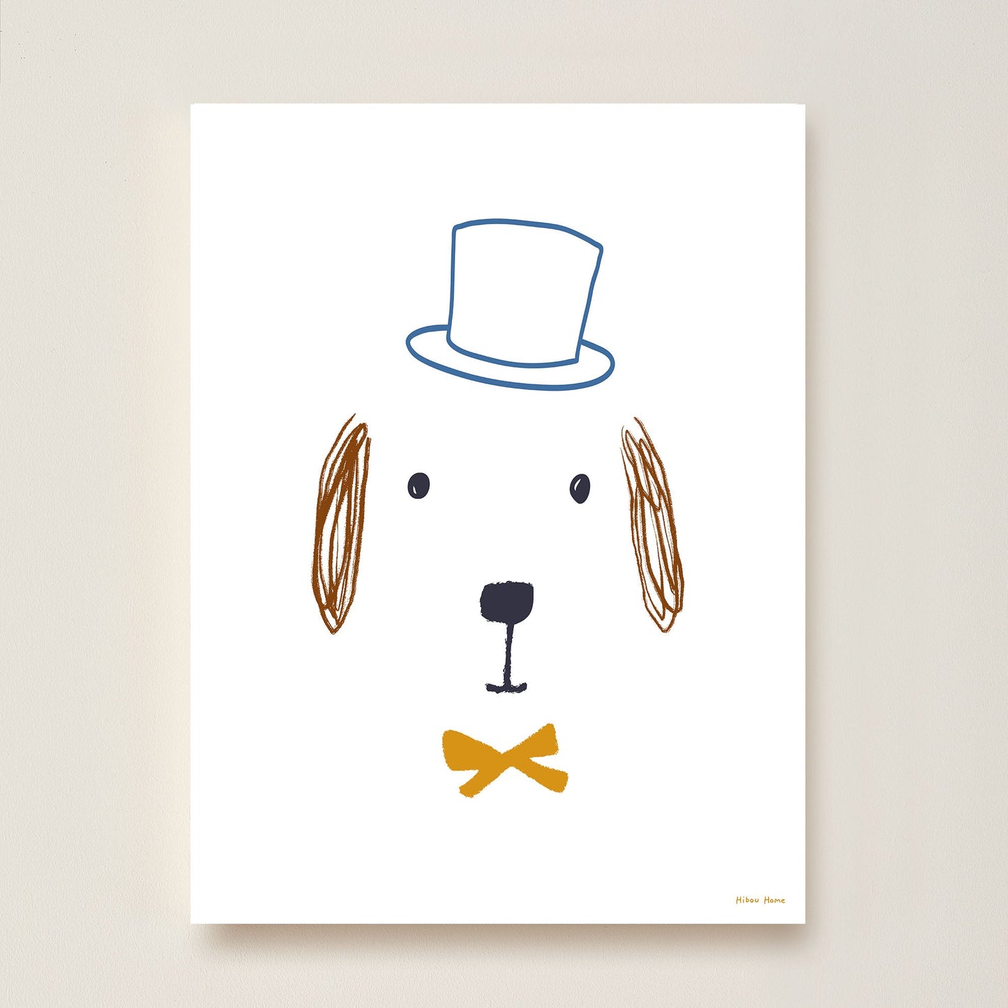 Bruno Dog Kids Art Print by Hibou Home