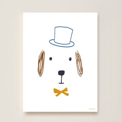 Bruno Dog Kids Art Print by Hibou Home
