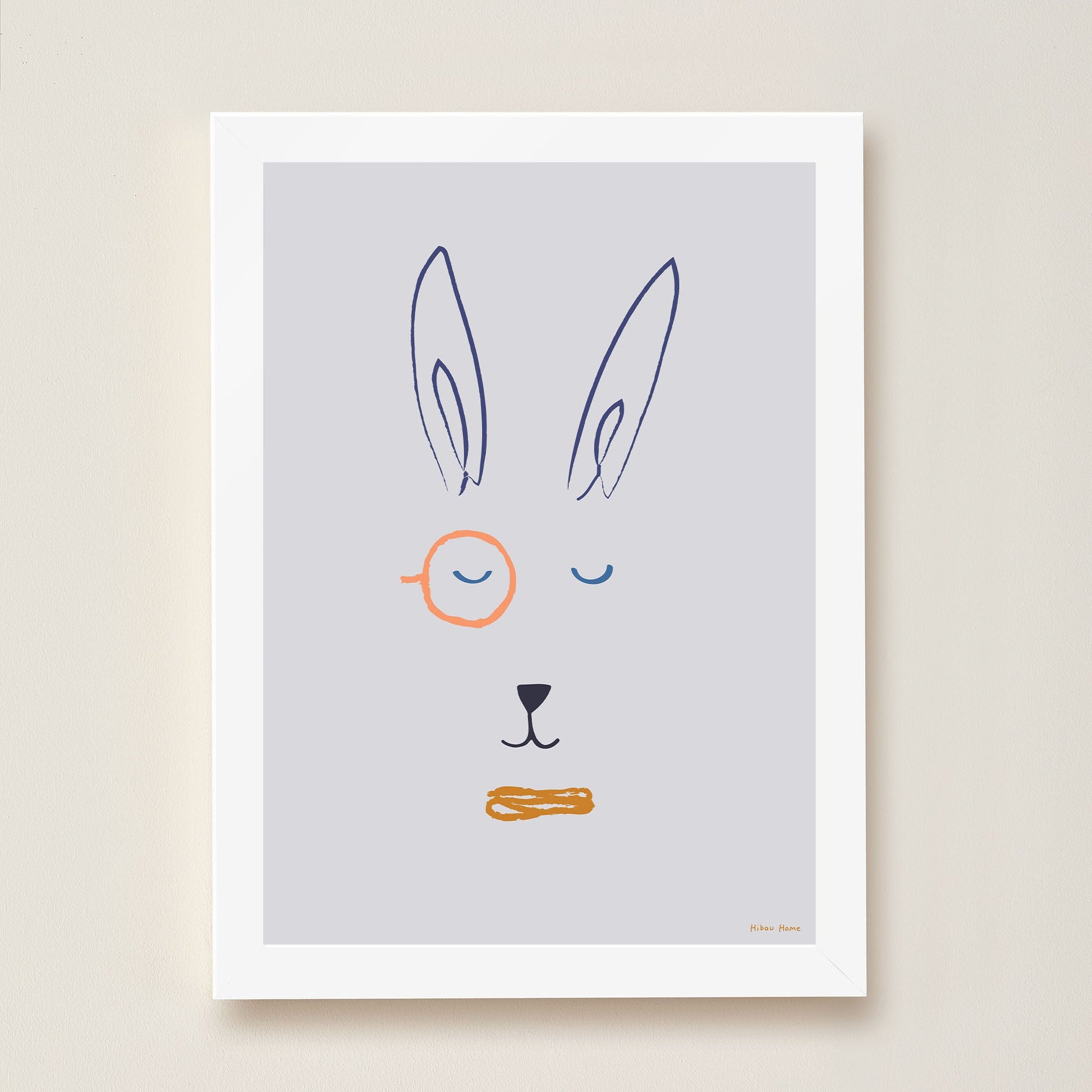 Hector Hare Kids Art Print by Hibou Home