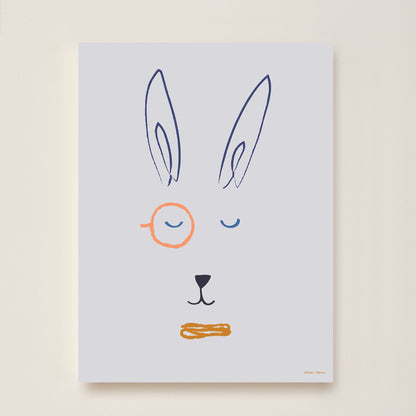 Hector Hare Kids Art Print by Hibou Home