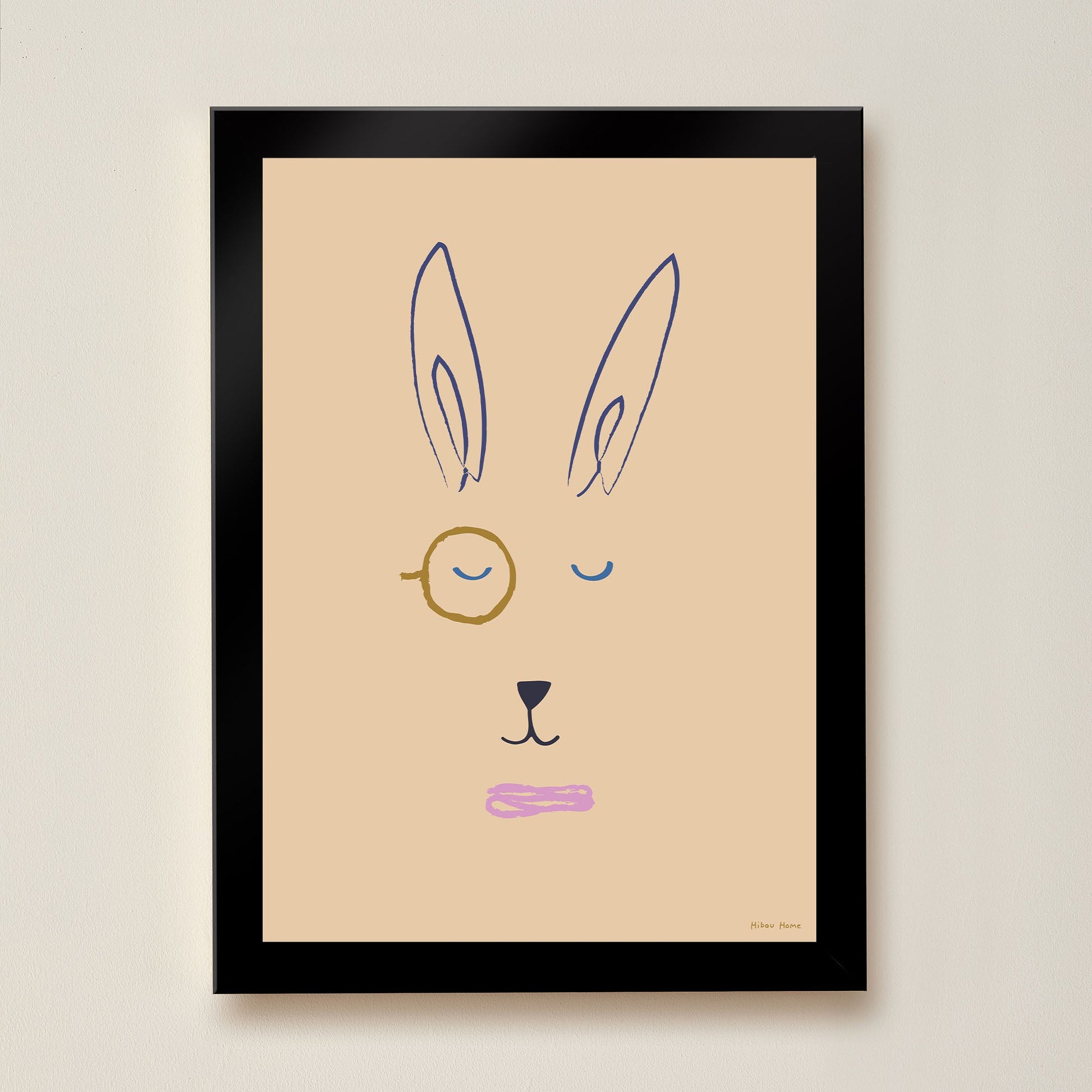 Hector Hare Kids Art Print by Hibou Home
