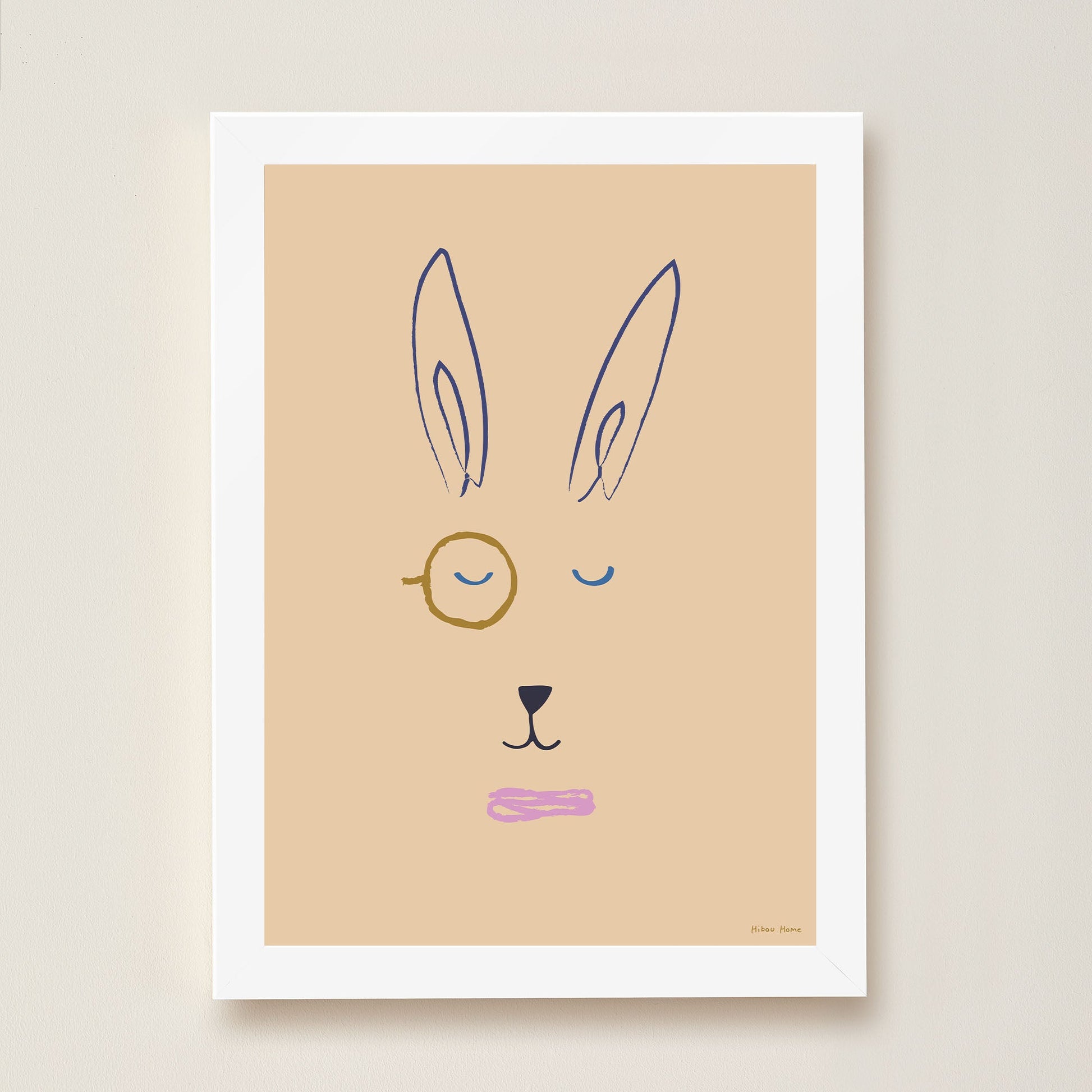 Hector Hare Kids Art Print by Hibou Home
