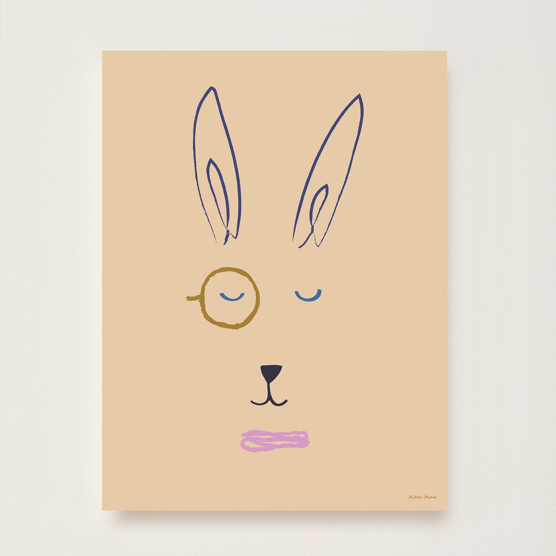 Hector Hare Kids Art Print by Hibou Home
