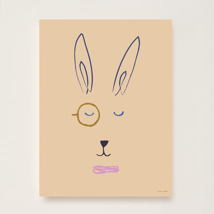 Hector Hare Kids Art Print by Hibou Home