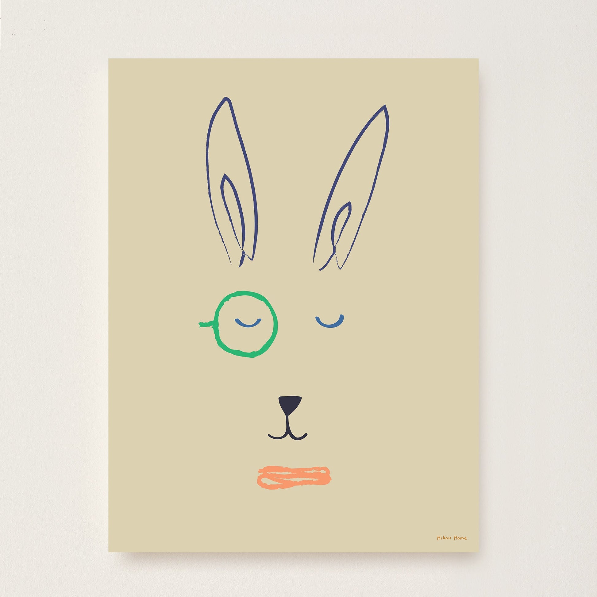 Hector Hare Kids Art Print by Hibou Home