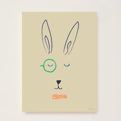 Hector Hare Kids Art Print by Hibou Home