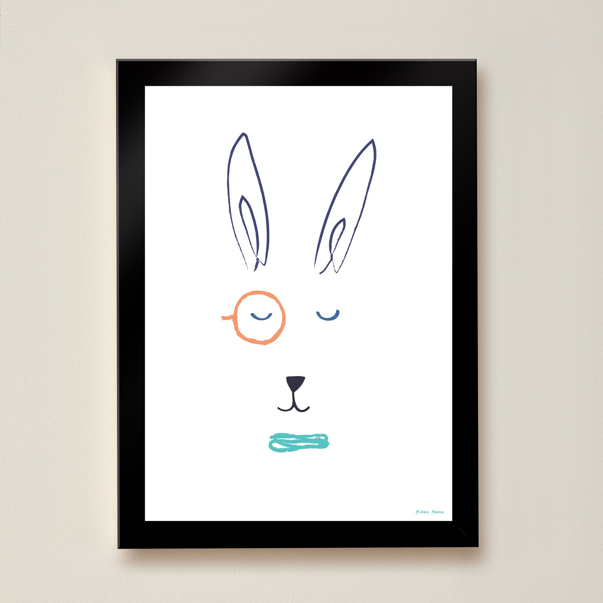 Hector Hare Kids Art Print by Hibou Home