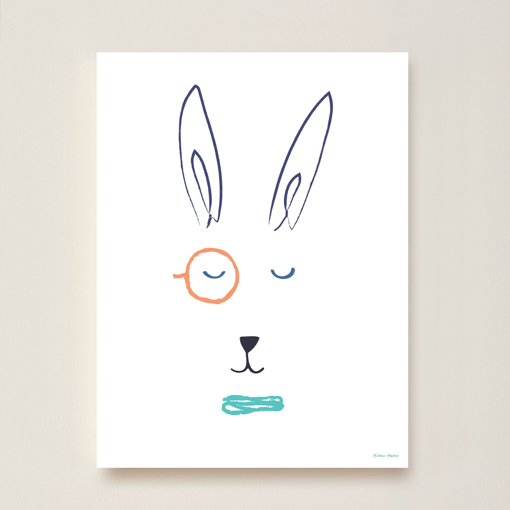 Hector Hare Kids Art Print by Hibou Home