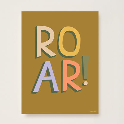 ROAR! Kids Art Print by Hibou Home