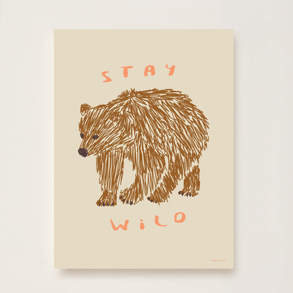 Stay Wild Kids Art Print by Hibou Home