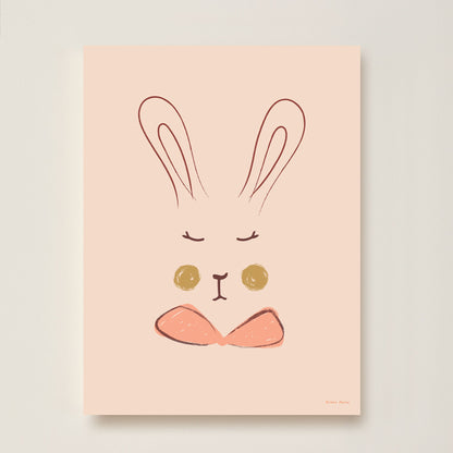 Sylvie Rabbit Kids Art Print by Hibou Home