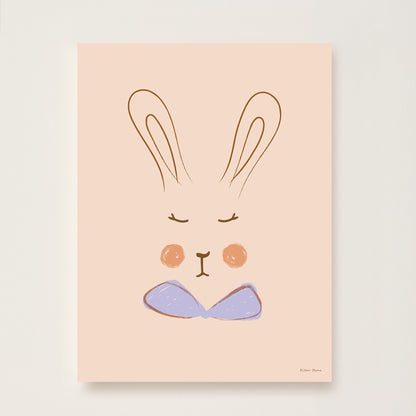 Sylvie Rabbit Kids Art Print by Hibou Home