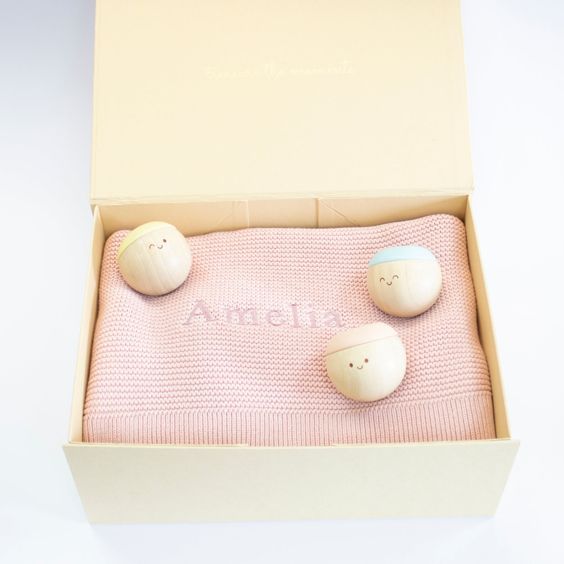 Blanket & Sensory Balls Personalised Baby Gift Set by The Baby Gifting Co.