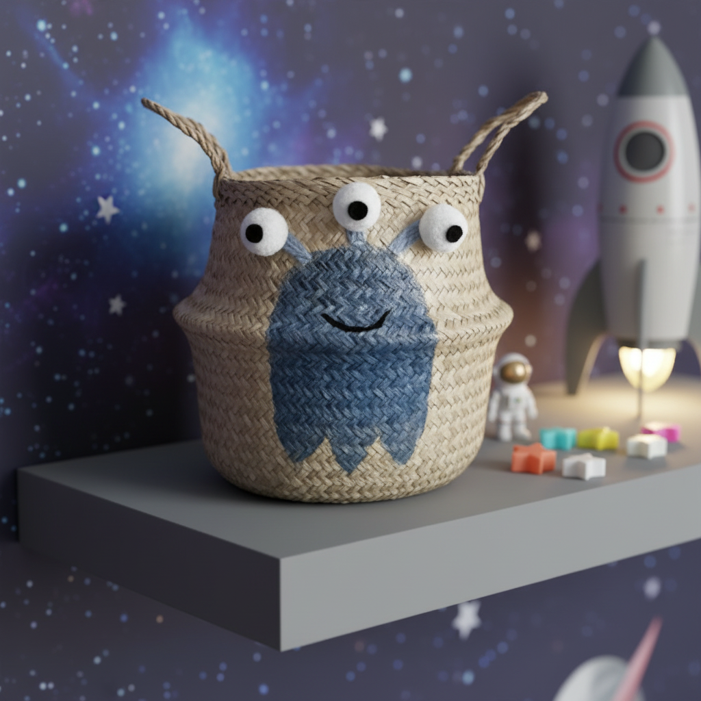 Bellybambino Blue Alien Seagrass Basket - Large