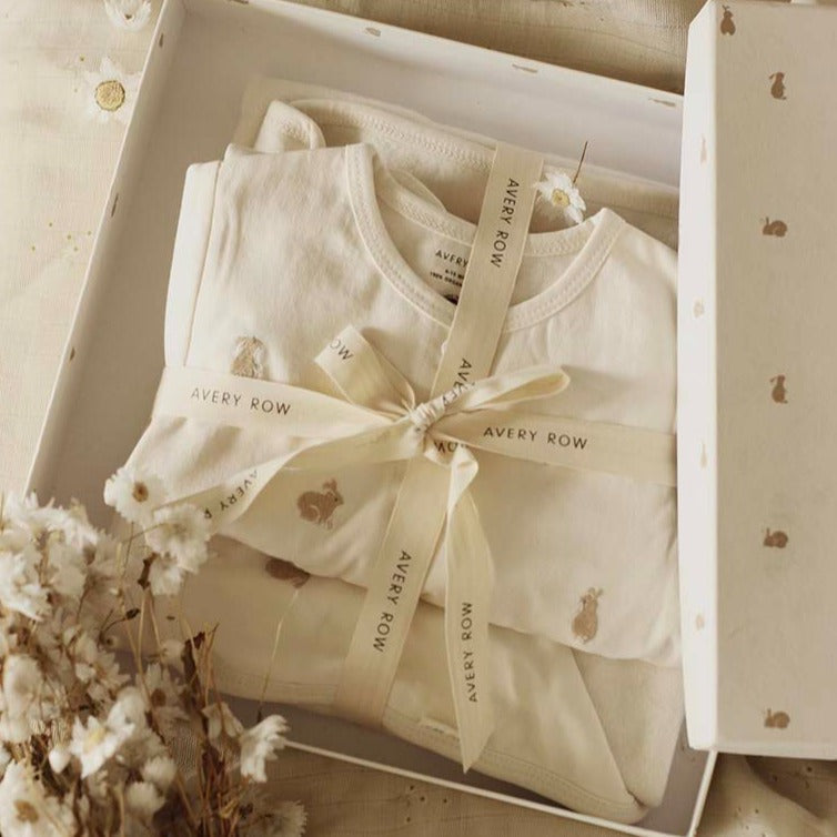 Avery Row New Baby Sleepsuit and Blanket Gift Set - Bunny
