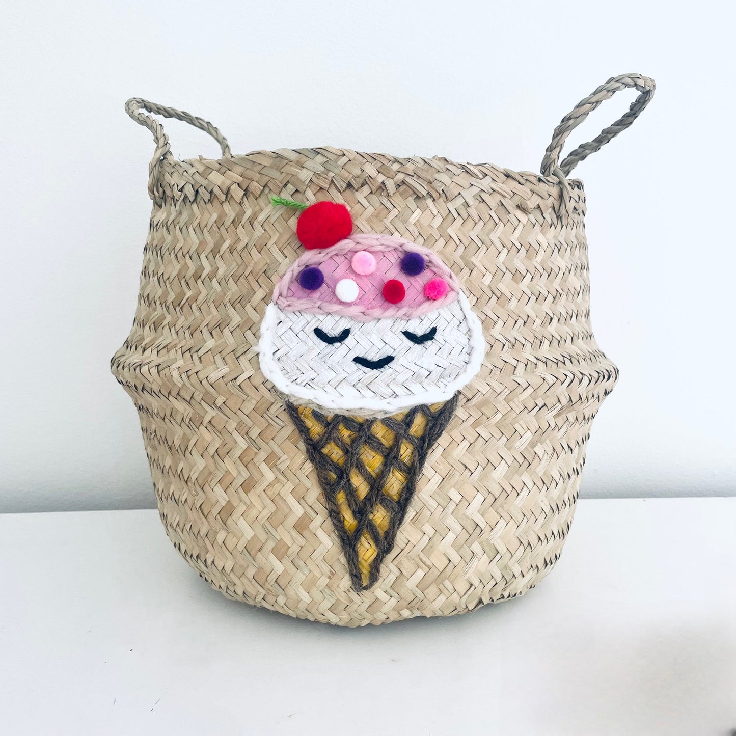 Bellybambino Ice Cream Seagrass Basket - Large
