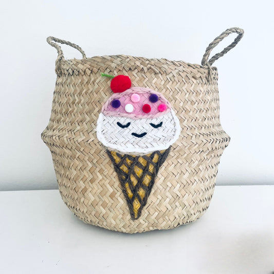 Bellybambino Ice Cream Seagrass Basket - Large