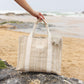 Avery Row Woven Stripe Bag - Natural