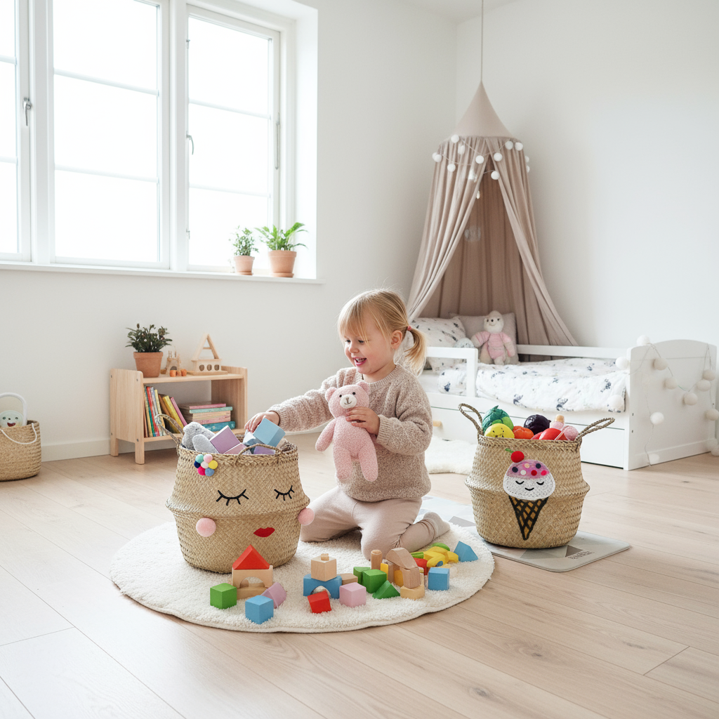 Bellybambino Ice Cream Seagrass Basket - Large