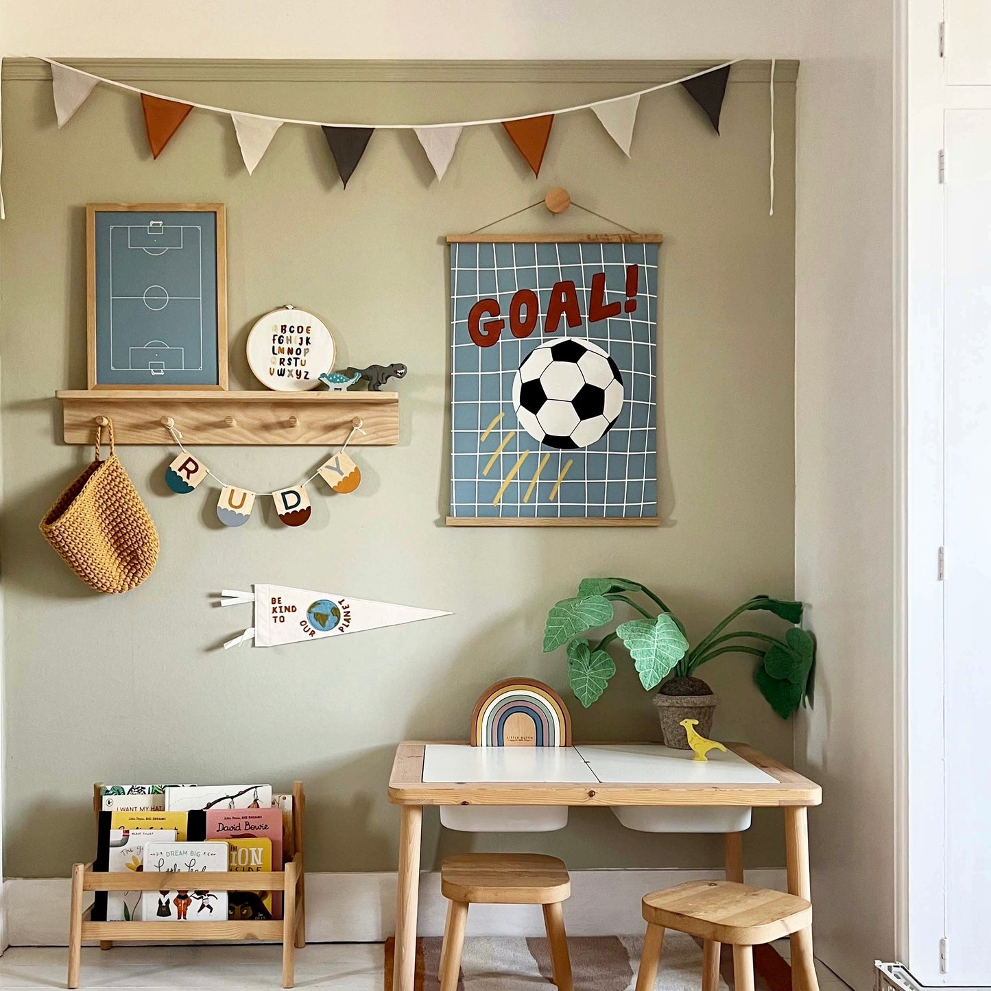 Kid of the Village Goal Art Print - Blue