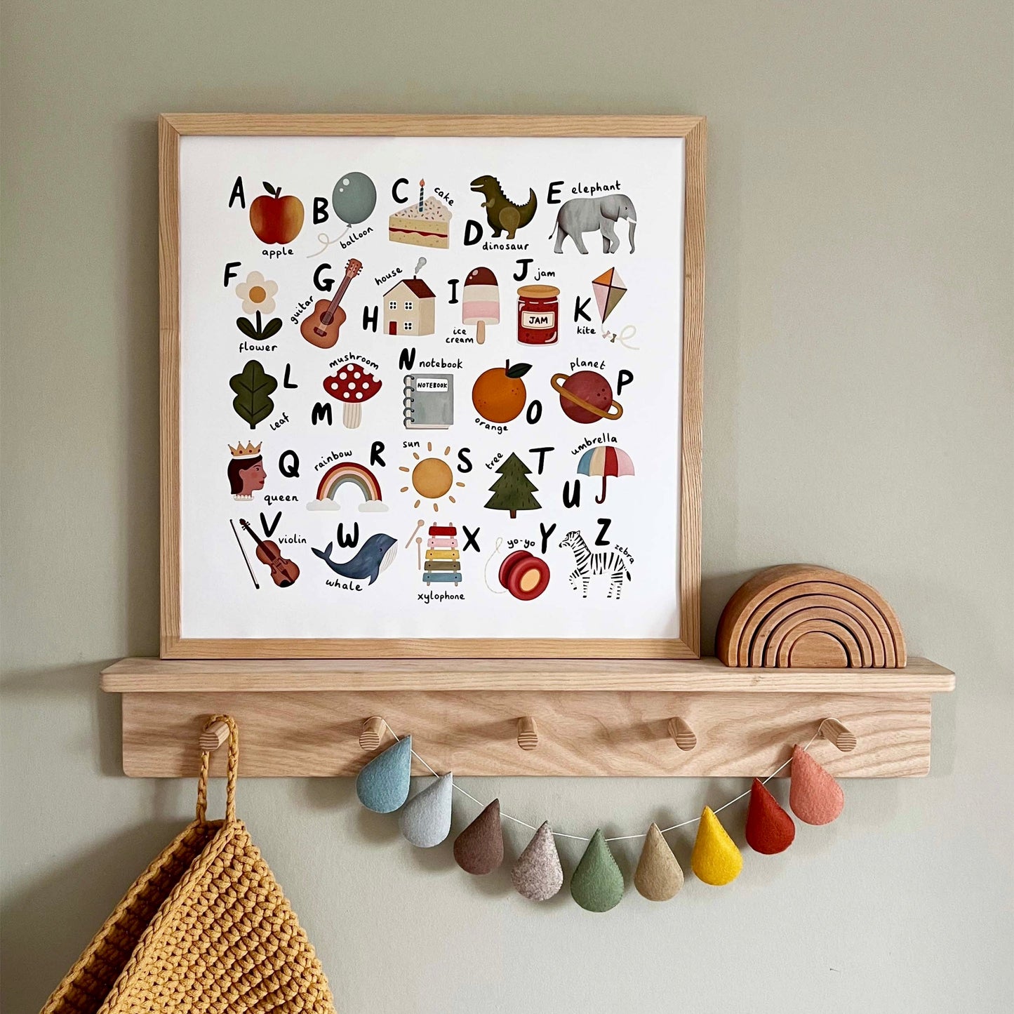Kid of the Village Alphabet Square Art Print