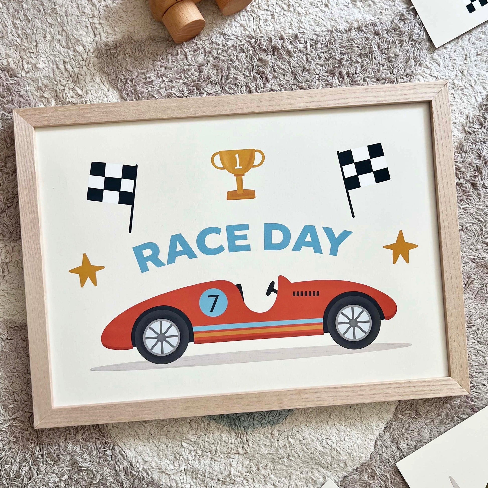 Kid of the Village Race Day Art Print - Red