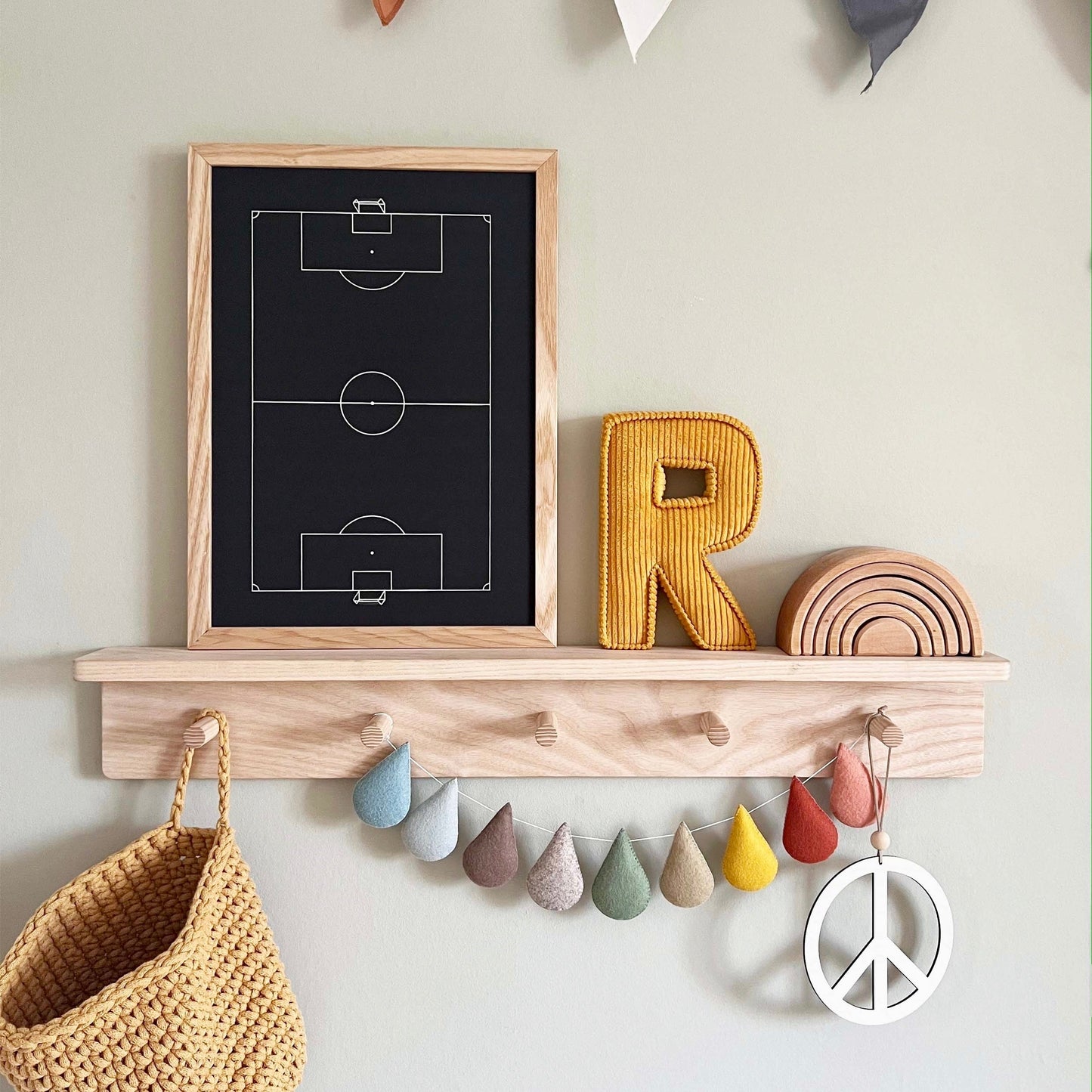 Kid of the Village Football Pitch Art Print - Black