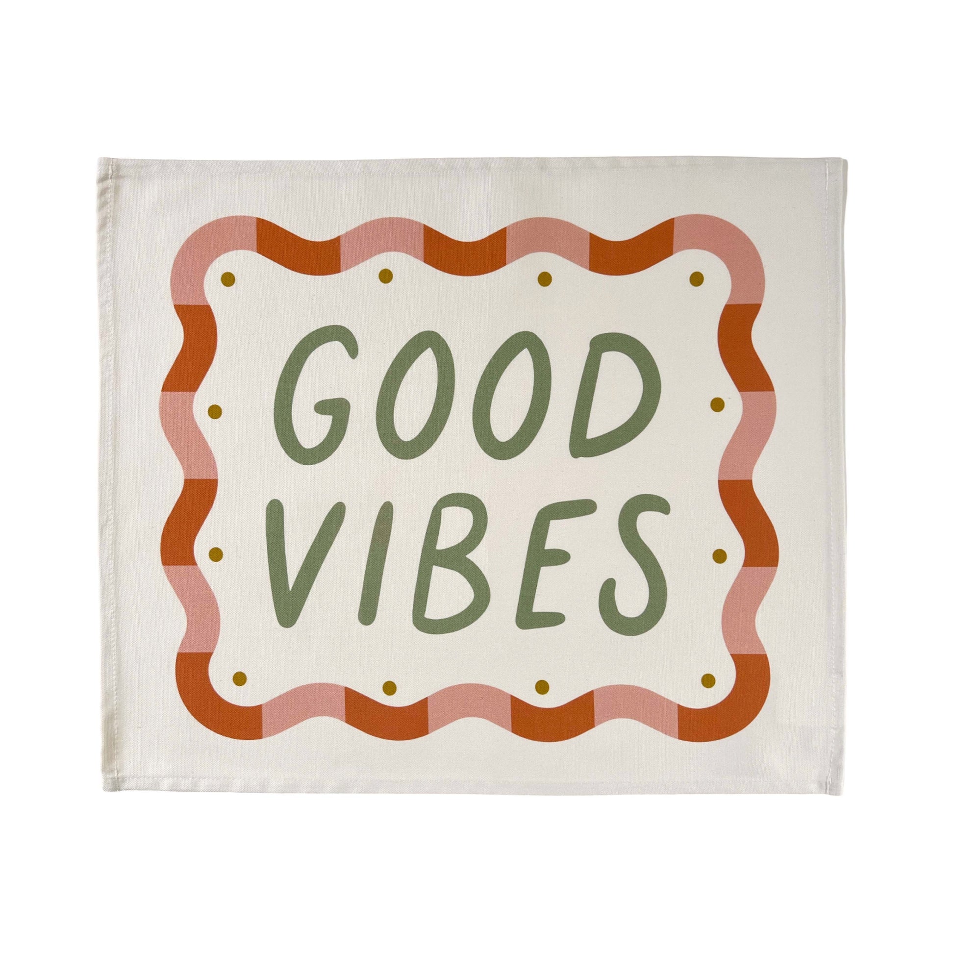 Kid of the Village Good Vibes Wall Banner - Green