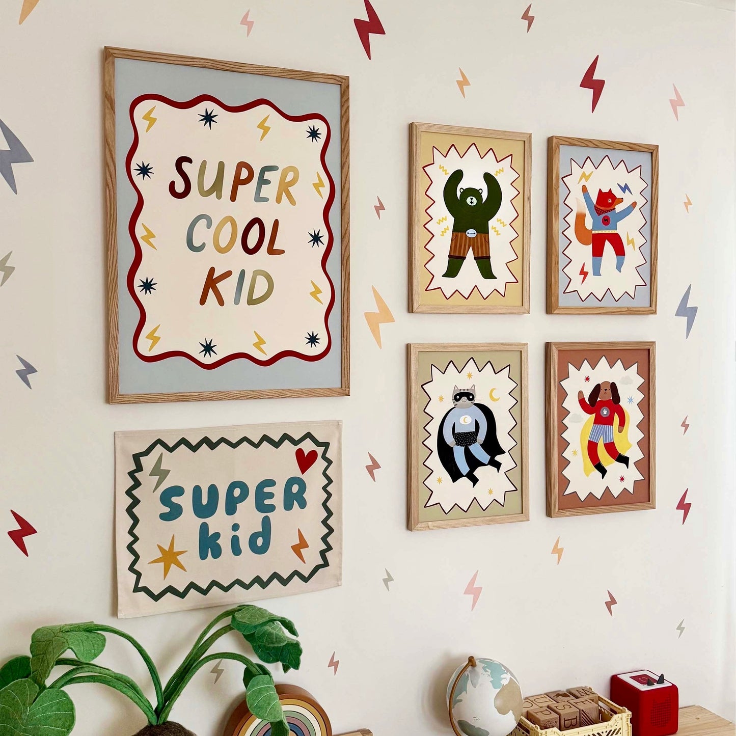 Kid of the Village Super Cool Kid Art Print - Blue