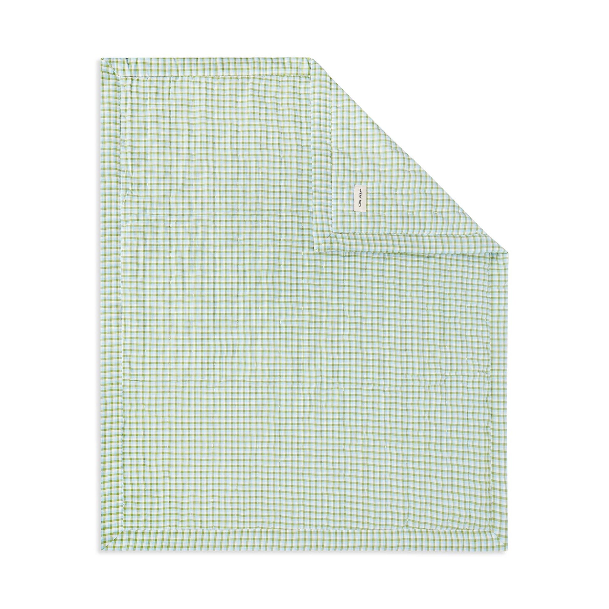 Avery Row Quilted Cotbed Bedspread  - Greenhouse Gingham
