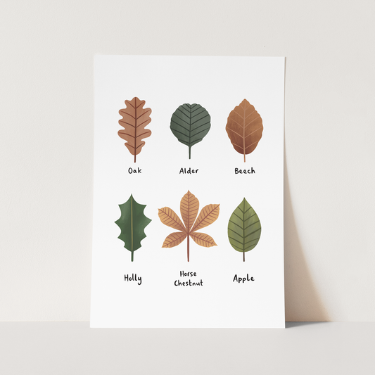 Kid of the Village Leaves Art Print - White