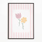 The Little Jones Flowers Print - Pale Pink Stripes