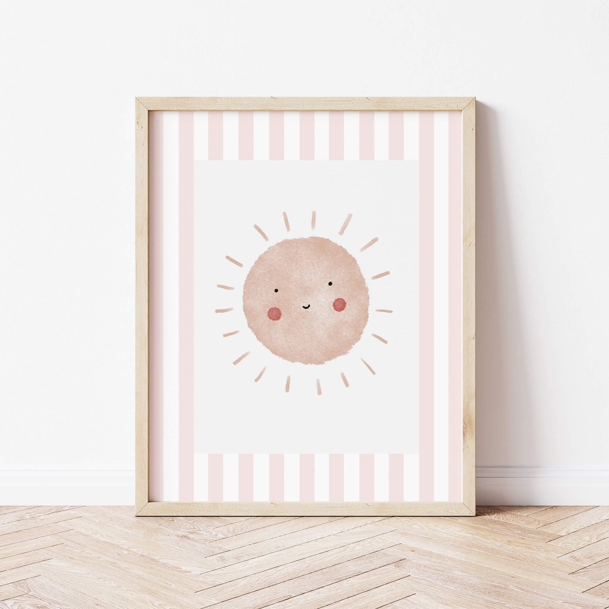 The Little Jones Boho Sunshine Print - Pale Pink Stripes