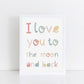 The Little Jones I Love You to the Moon and Back Print