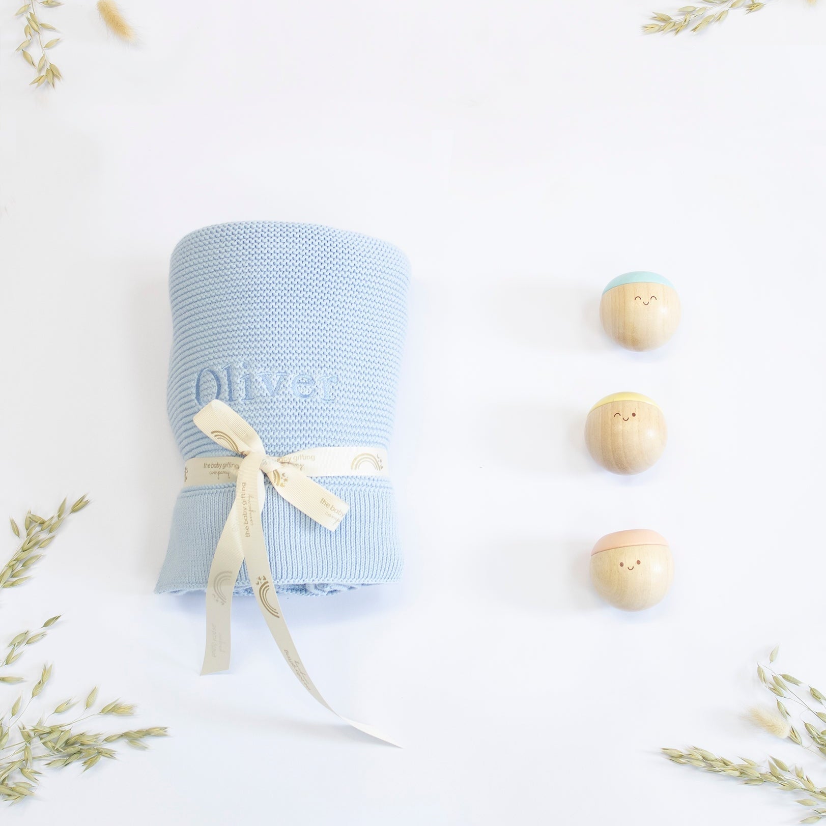 Blanket & Sensory Balls Personalised Baby Gift Set by The Baby Gifting Co.
