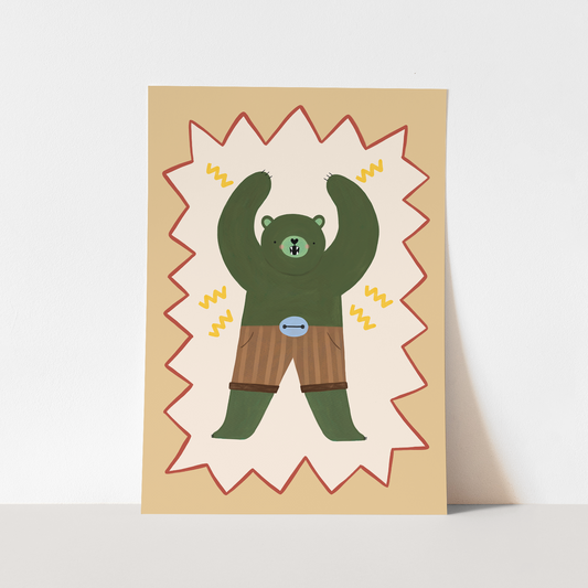 Kid of the Village Mighty Cub Superhero Art Print