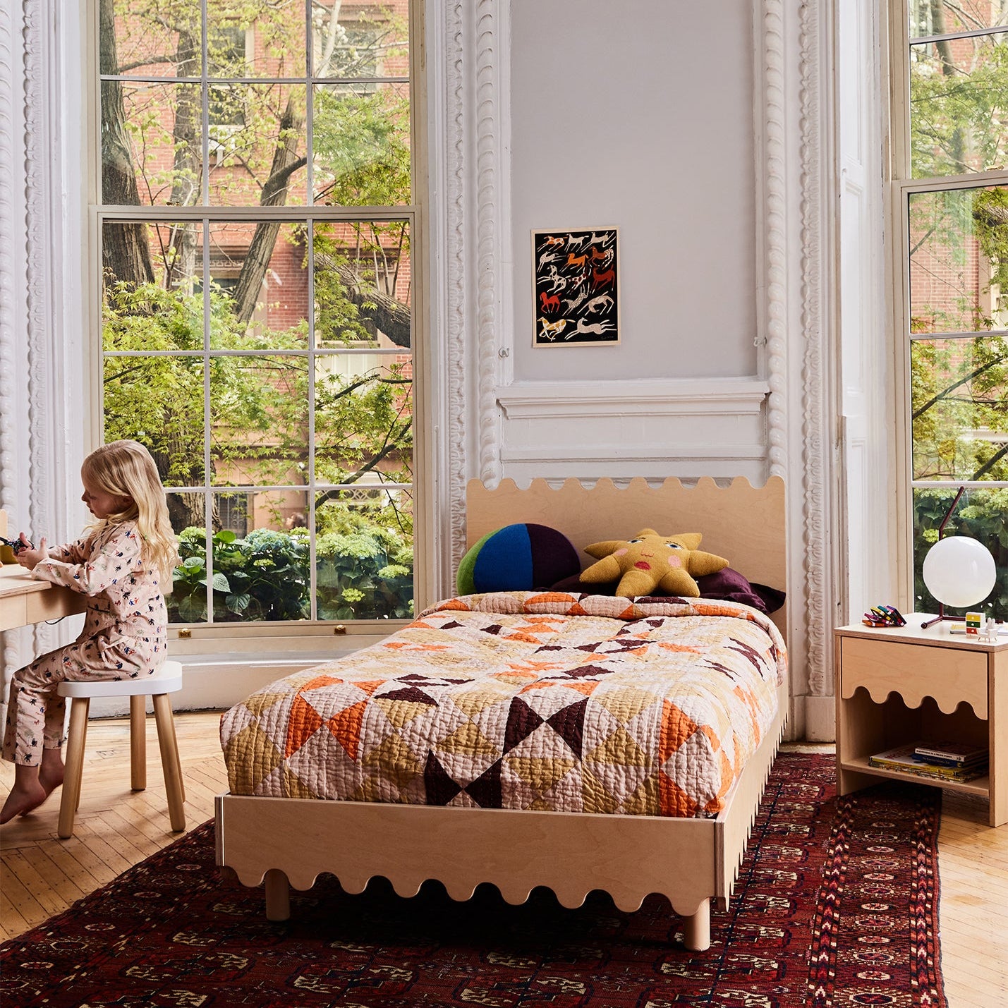 Oeuf NYC Moss Twin Single Bed - Birch