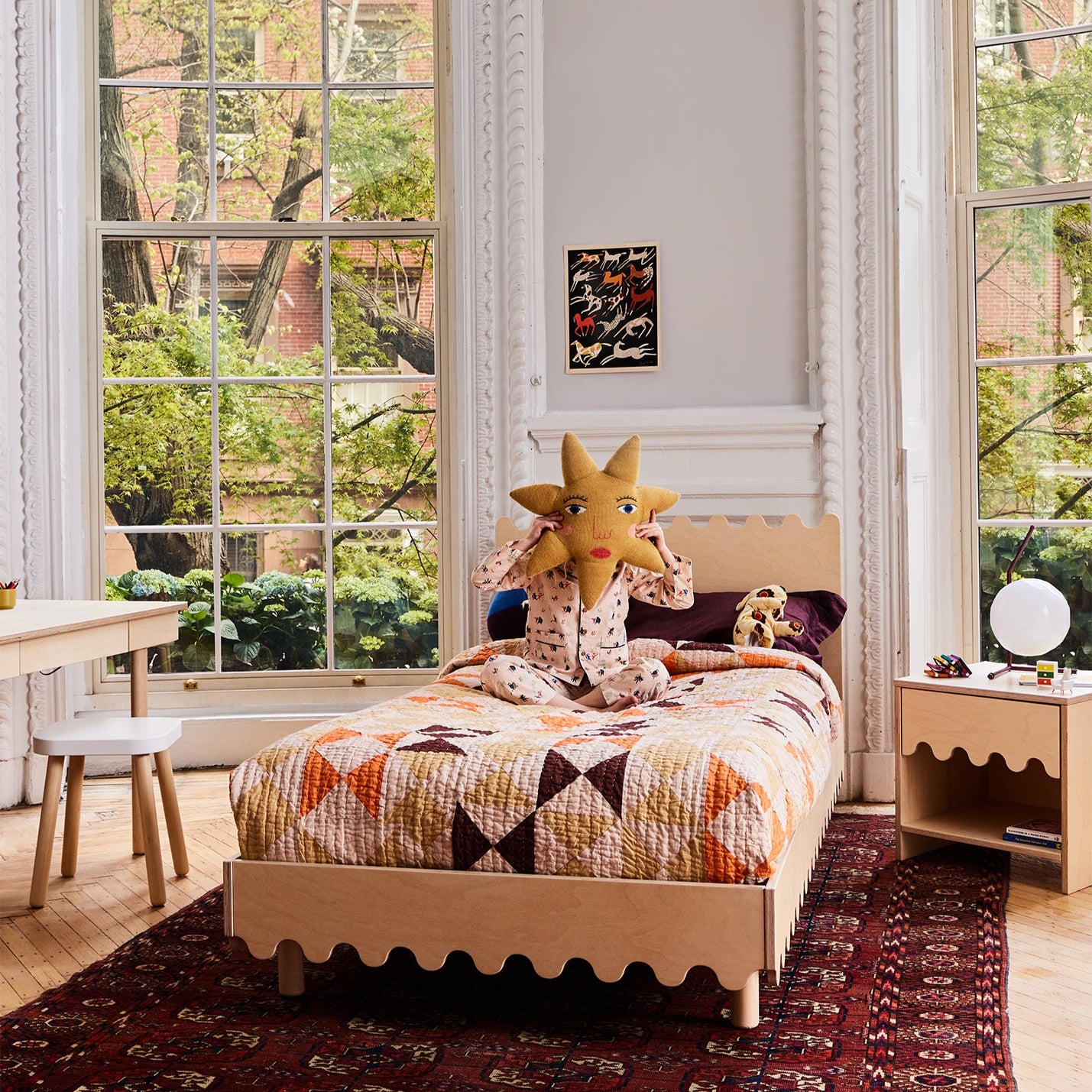 Oeuf NYC Moss Twin Single Bed - Birch