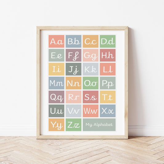 The Little Jones Handwriting Alphabet Print - Muted