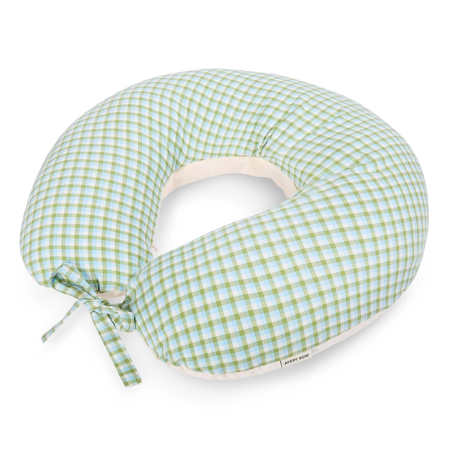 Avery Row Nursing Pillow - Greenhouse Gingham