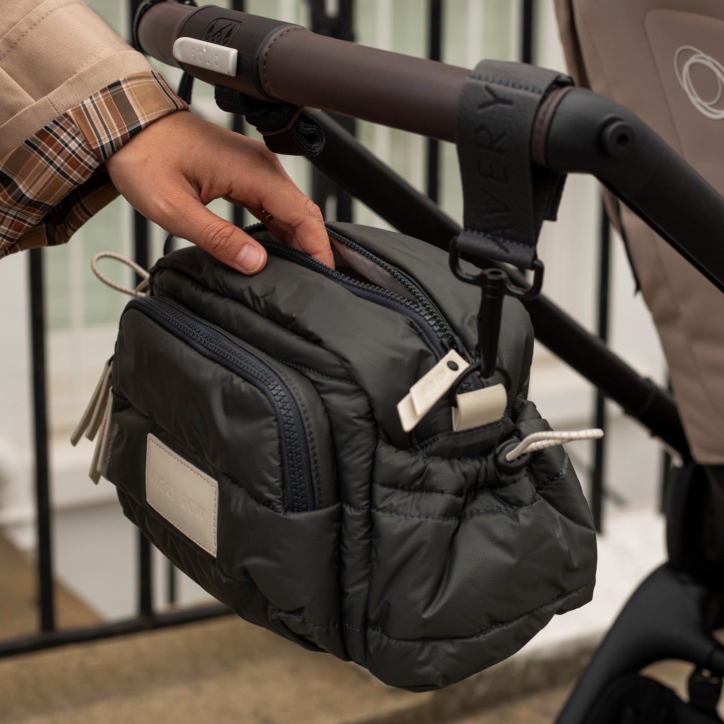 Avery Row Pram Organiser Bag - Soft Black