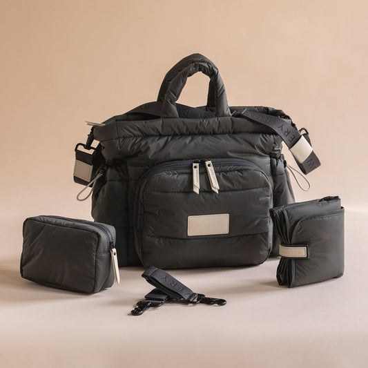 Avery Row Baby Changing Tote Bag - Soft Black