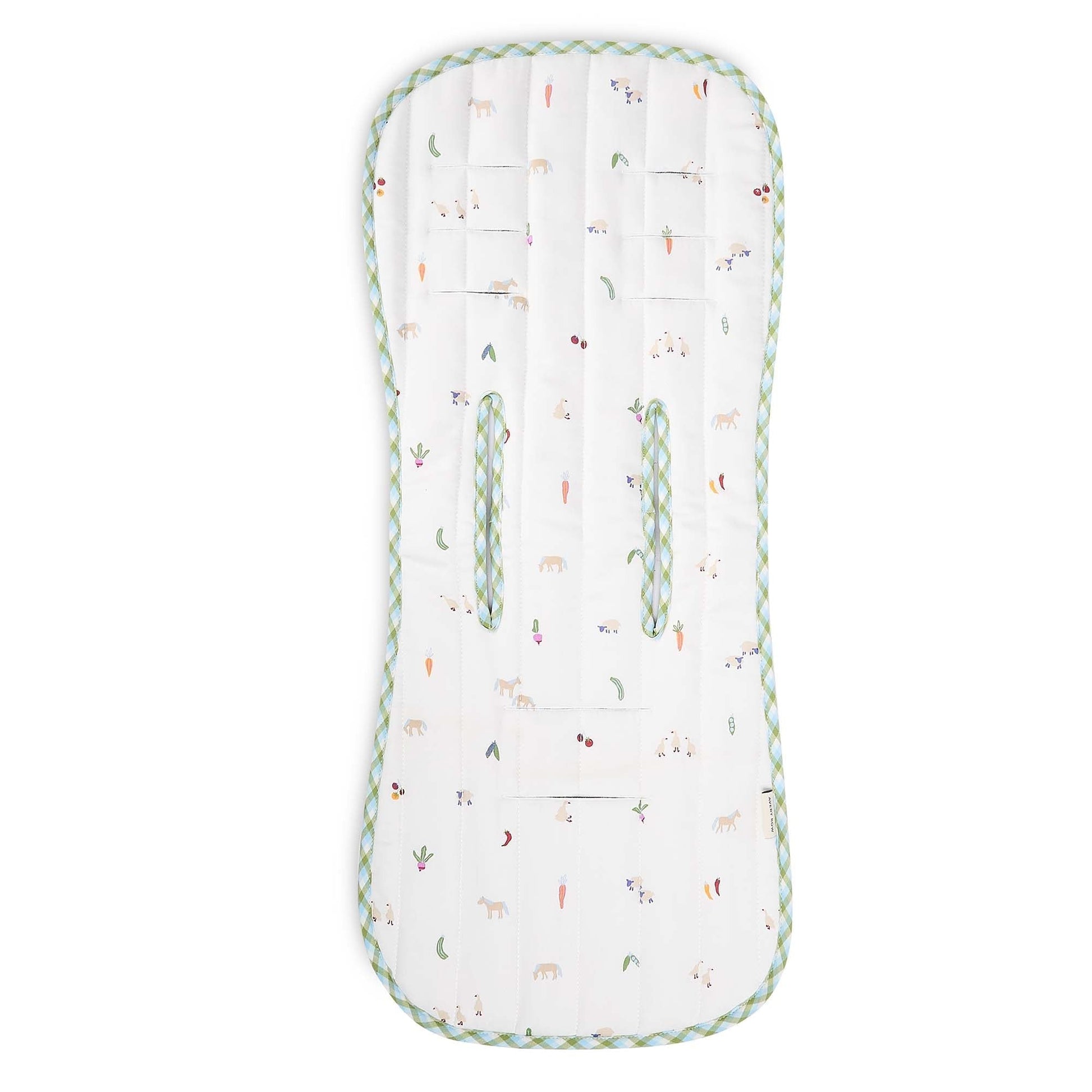Avery Row Pram Seat Liner - Little Farm/Greenhouse Gingham