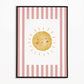The Little Jones Sunshine Print - Pale Red Stripes
