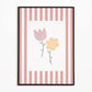 The Little Jones Flowers Print - Pale Red Stripes