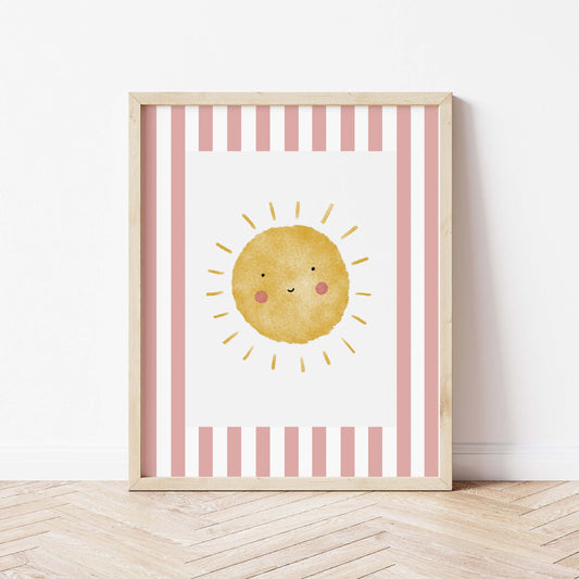 The Little Jones Sunshine Print - Pale Red Stripes