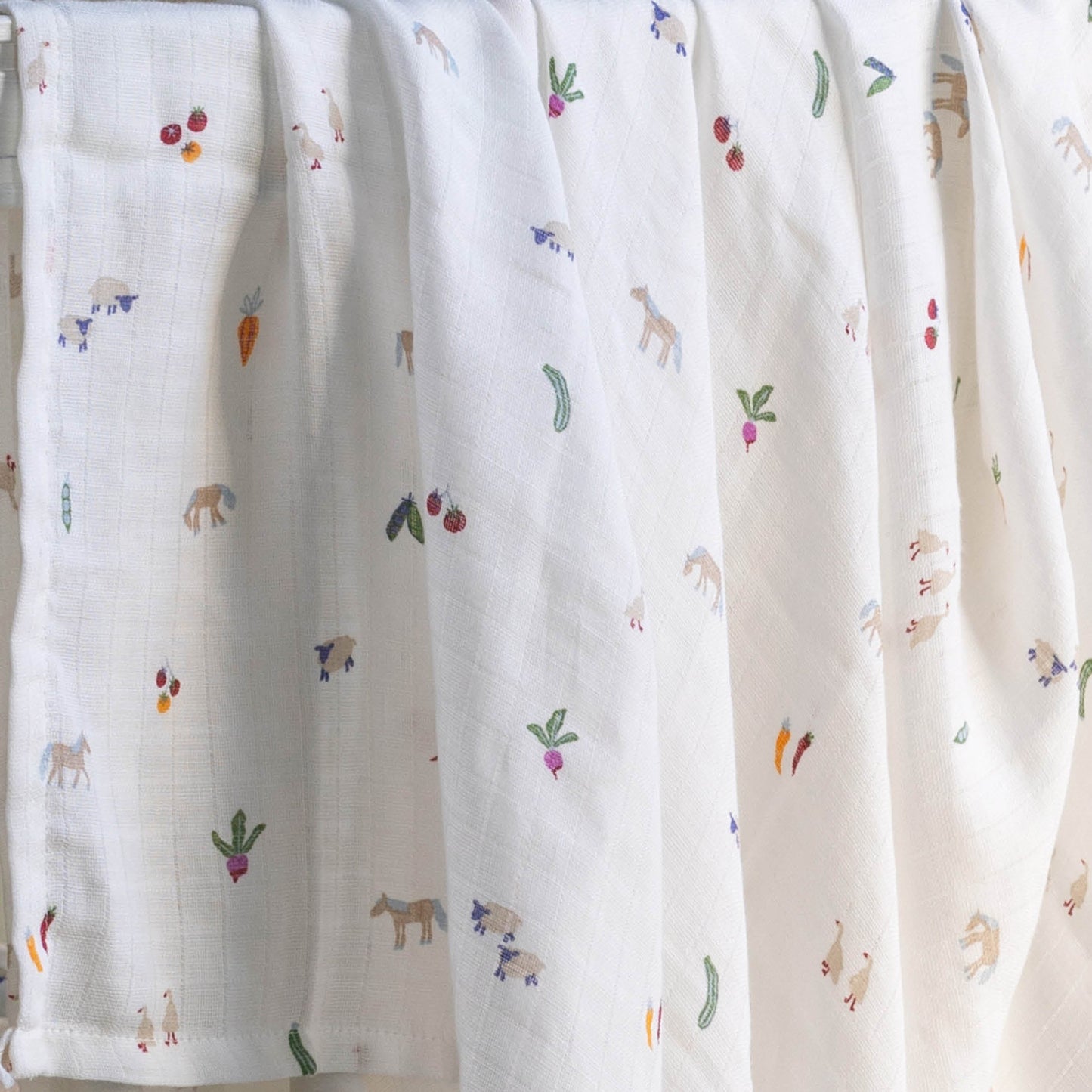 Avery Row Organic Baby Muslin Swaddles - 2 Pk - Little Farm/Radish