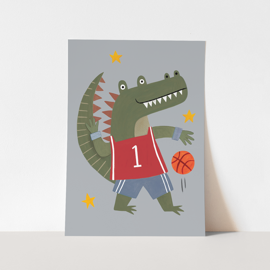 Kid of the Village Slam Dunk Croc Art Print