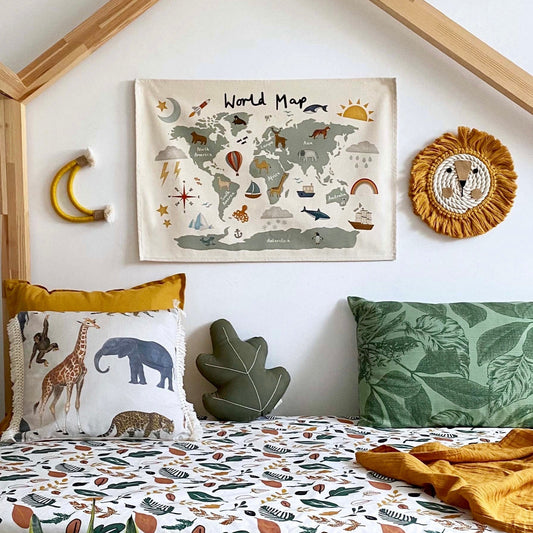 Kid of the Village World Map Wall Hanging - Small